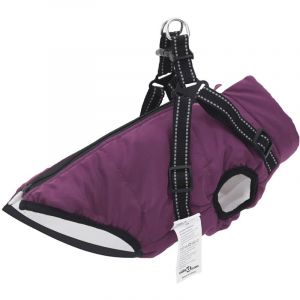 VidaXL Manteau pour chiens avec harnais imperm&eacute;able r&eacute;fl&eacute;chissant L24