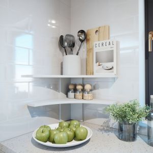 &Eacute;tag&egrave;re d'angle Roman, Blanc, 43.5x37cm, Vicco