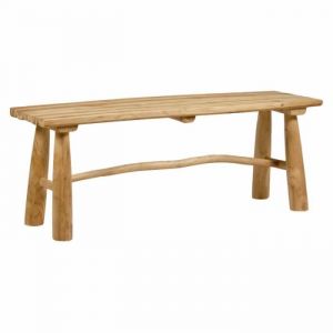 Banc / Bout de lit en bois de teck massif l. 120 cm - mariano