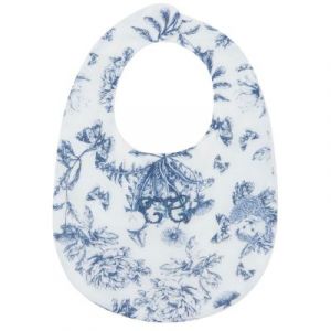 Tartine et chocolat Bavoir - Toile de Jouy Bleu