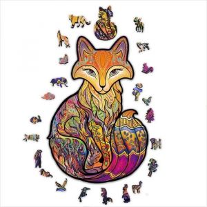 Puzzle en bois - ACROPAQ - Renard - 150 pi&egrave;ces - Format A4 - Pi&egrave;ces irr&eacute;guli&egrave;res