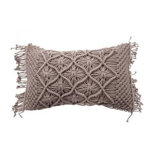 Image de Coussin Macrame 30 x 50 cm Violet clair