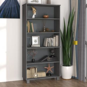 VidaXL Bibliothèque en bois avec 5 étagères de design modernes disponibles en différentes couleurs couleur : Gris Foncé