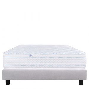 Ensemble Matelas 140x200 cm, Thermotec, 24 cm, m&eacute;moire de forme, ferme, face &eacute;t&eacute;/hiver + sommier gris ep20cm