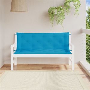 VidaXL Lot de 2 Coussins de Banc de Jardin, Rev&ecirc;tement de Banc avec Jeux de Cordes, Coussin d'Ext&eacute;rieur Imperm&eacute;able, Bleu Clair Tissu Oxford