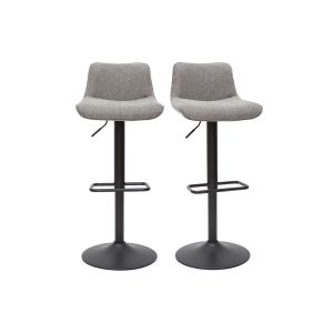 Miliboo Tabourets de bar réglables en tissu effet velours texturé vert céladon et métal (lot de 2) boost - Vert d'eau