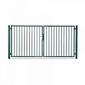 Portail barreaud&eacute; acier galvanis&eacute; passage 3m00 Vert H 1m00