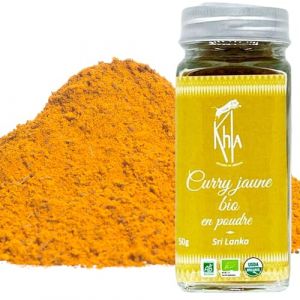 Image de Khla - Curry Jaune Bio en Poudre 50 g - M&eacute;lange Curry Doux Non Piquant - Ingr&eacute;dient Cuisine & P&acirc;tisserie - Curry Indien Thai - Curcuma, Gingembre - &Eacute;pice d&rsquo;Asie