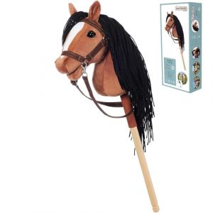 HOPPIHORSE Sport Edition Hobby Horse, A4 Taille, T&ecirc;tes de Cheval &agrave; Chevaucher avec Bride, R&ecirc;nes, Sangle d'&Eacute;paule, Queue, Poign&eacute;e en Silicone dans Une Bo&icirc;te-Cadeau, Cheval Baton, Cheval de Passe