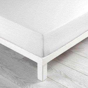 Drap housse coton lavé (140 cm) Linette Blanc