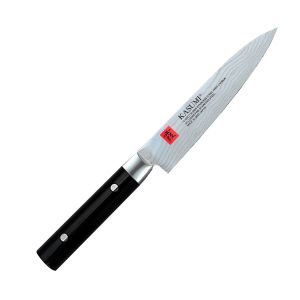 Kasumi 82015 - Couteau Japonais Damas Universel 15cm - Couteau de Cuisine idéal pour découper, émincer ou hacher des pièces Moyennes (viandes ou légumes)