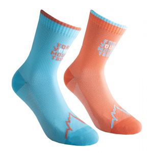 La Sportiva Chaussettes For Your Mountain EU 35-37 Hibiscus / Malibu Blue