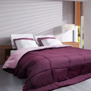 Linnea Couette polyester cocoon bicolore fibre creuse siliconée Chaud (hiver) 160x220 cm