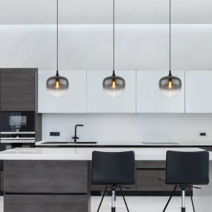 Globo Suspension - Maxy - noir - verre verre fumé - ø 29cm