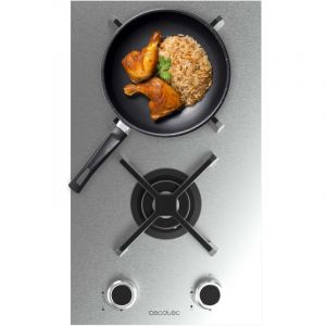 Cecotec 2 Ring Gas Hob Hobad Bolero Squad g 2400S Inox. 5.2kW, acier inoxydable, grilles en fonte, brûleur wok à triple couronne, allumage