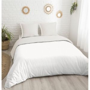 Housse de couette Blanc 260x240cm 57 fils