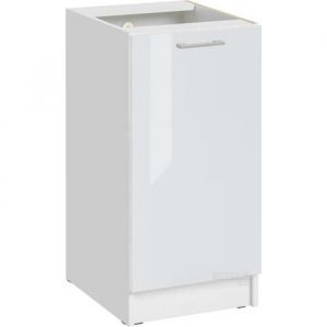 Meuble bas de cuisine Eco Blanc Brillant 1 porte L 40 cm