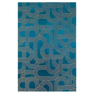 Tapis de salon moderne tissé plat bleu 140x200 cm