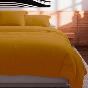 Soleil d'Ocre Housse de couette en coton 57 fils 240x220 cm UNI moutarde, par