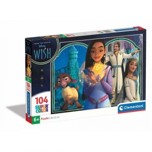 Clementoni Disney Wish Supercolor Wish-104 Pièces, Enfants 6 Ans, Puzzle Dessin Animé-Fabriqué en Italie, 27269