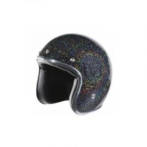 Nox Casque Jet N242 Noir Arc en ciel Paillet&eacute; 2019