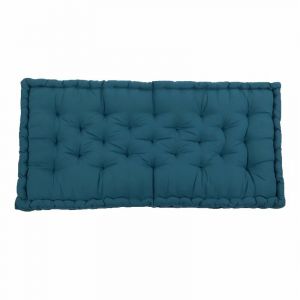 Image de Cotton wood Coussin de palette 100 % Coton uni - 60x120x10 cm - Bleu canard