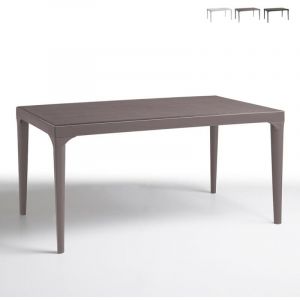 Image de Marca Table rectangulaire d'ext&eacute;rieur 150x90cm jardin bar restaurant Oslo - Blanc