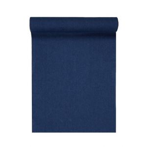 Image de Santex Chemin de table en coton bleu « Jean » 28 cm x 3 m