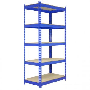 Monster shop Monster Racking Monster Racking - 5 Rayonnages Q-Rax en Acier Sans Boulons Bleus 90cm x 50cm x 182,5cm