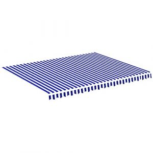 VidaXL Tissu de remplacement pour auvent Bleu et blanc 4,5x3,5 m - 8720287510314