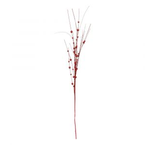 Image de Branche d&eacute;corative sp&eacute;ciale f&ecirc;tes Rouge paillet&eacute; H 95 cm