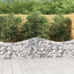 Image de VidaXL Paniers à gabions arqués 14 pcs 200x30x60/80 cm Fer galvanisé