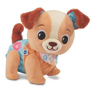 Vtech Toutou 1,2,3 suis-Moi - Peluche Interactive Câlin, Chien Qui Marche et Aboie - Éveil Bébé Sensoriel - Jouet Musical - Cadeau Bébé Dès 9 Mois - Contenu en Français
