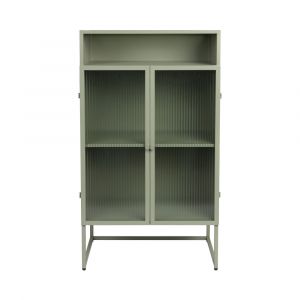 DRAWER Buffet aux portes vitrées en métal L60cm vert amande
