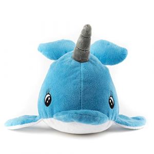 Chien en peluche GLORIA - Taille 25 cm - Teddy Nuka Narval - Jouet pour chien - peluche avec son - texture douce - très résistant - Couleur Bleu