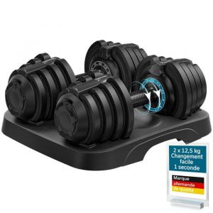 Skandika Lot de 2 Halt&egrave;res r&eacute;glables Paino - R&eacute;glables chacun sur 11 poids de 15 &agrave; 125 kg