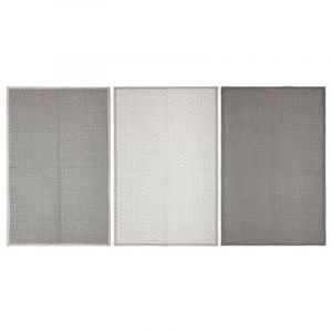 Lot de 3 Torchons "Imprimé" 45x70cm Gris Prix