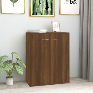 Image de VidaXL Buffet Ch&ecirc;ne marron 60x30x75 cm Bois d'ing&eacute;nierie Ch&ecirc;ne marron