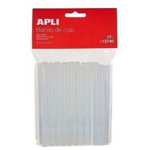 APLI 17003 Lot de 25 barres de colle thermofusible Ø 7,5 mm x 20 cm Transparent