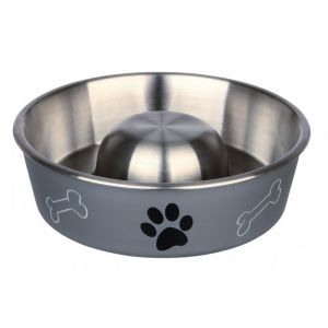 Image de Trixie Ecuelle en acier inox slow feed, revêtement plast. - 1 L/ø 21 cm