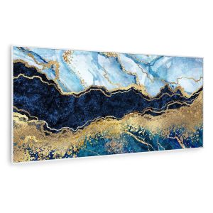 Klarstein Chauffage infrarouge Wonderwall Air Art Smart - Connecté - Motif: Marbre bleu - 120x 60cm - 700W