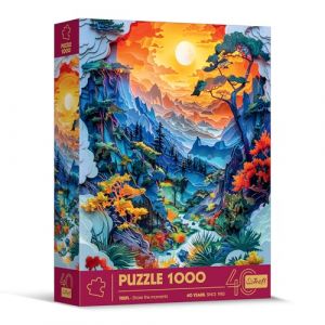 Trefl Puzzle Effet 3D, Vallée - 1000 Pièces - 40ème Anniversaire, Paper Art, Puzzle Premium pour Les Adultes et Les Enfants à partir de 14 Ans