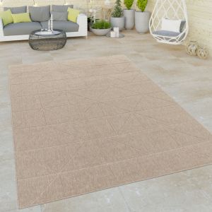 Tapis Exterieur Terrasse Salon Cuisine Motif Abstrait Motif Geometrique Beige 80x150 cm - Paco Home