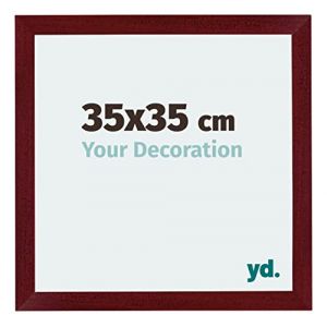 Yd. - Your Decoration - 35x35 cm - Cadres Photo en mdf Avec Verre acrylique - Anti-Reflet - Excellente Qualit&eacute; - Vin Rouge Patin&eacute; - Cadre Decoration