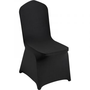 VEVOR Housses de Chaise Pliantes en élasthanne Extensible, 50 pcs, Housses de Protection Universelle, Amovibles et lavables, pour Mariage, Vacances, Banquet, fête, célébration, Salle à Manger, Noir