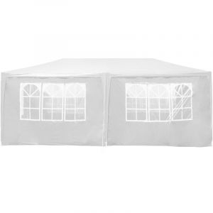 wiltec Toboli Tonnelle Jardin 3x6m Blanche Cadre Robuste 6 Parois latérales Étanche Protection UV Pavillon