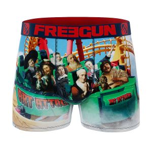 Image de Freegun Boxer Enfant Original, Cale&ccedil;on Gar&ccedil;on Doux et Stretch, Vert, Jaune, Bleu, Rouge, Taille 14/16 Ans