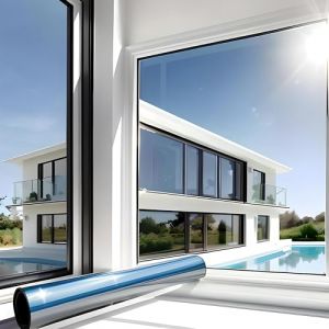 MARAPON Film Fenêtre Anti Regards Miroir Autoadhésif [90x200 cm] - Film Occultant Fenêtre Anti-UV, Infrarouge - Brise Vue Fenêtre Protection Thermique pour Lucarnes - Film Miroir pour Fenêtre