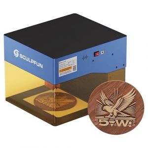 Sculpfun iCube BT 5W Graveur Laser, Mini Graveur Laser Filtre &agrave; Fum&eacute;e Int&eacute;gr&eacute;, Pr&eacute;cision de 0.06mm, Dot&eacute; Housse de protection et Alarme de Temp&eacute;rature, Machine &agrave; Graver pour Bois, Acrylique