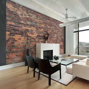 Artgeist Papier peint - Vintage Wall (Red Brick) 400x280